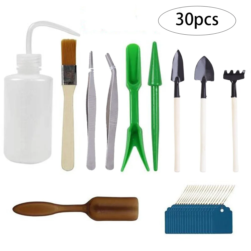 

Flower Garden Tools Set Hand Held Miniature Succulents Planting Tool Kit Bonsai Tool Watering Soil Potted Pruning Tube 30PCS