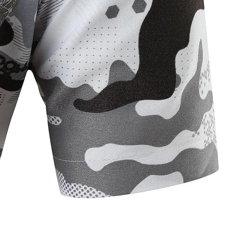 

Men Clothing 2021 New Camouflage Short-sleeved Shirt Summer Korean Casual Trend Men's Short-sleeved Camisas Para Hombre