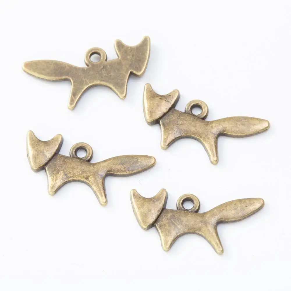 Винтажные подвески из цинкового сплава в форме лисы для самостоятельного