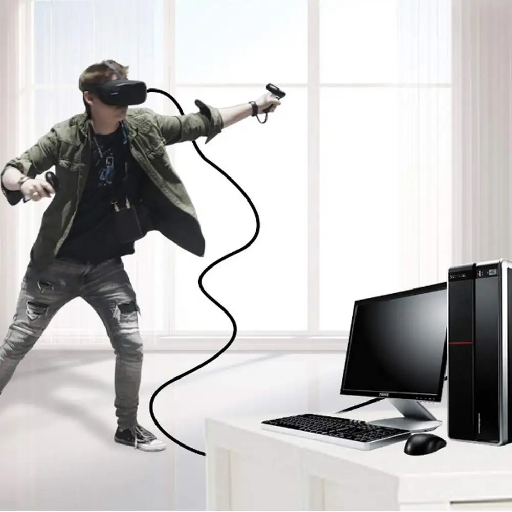5 м USB C к зарядному кабелю для Oculus Quest 2 VR Высокоскоростная передача данных кабель