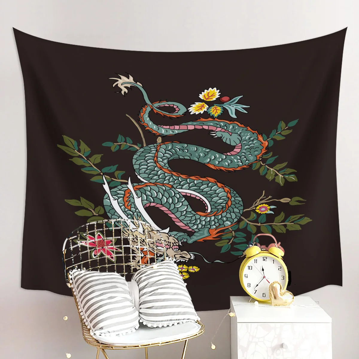 Настенный Гобелен для спальни Art Dragon Flower Green настенный гобелен домашнего декора |