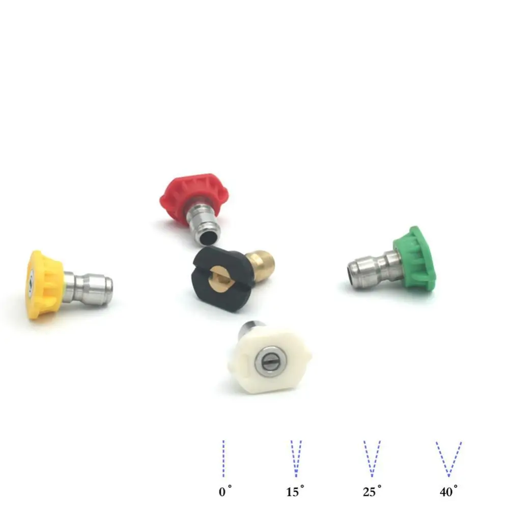 

5Pcs High Pressure Washer Spray Nozzle Tips Various Degree 1/4inch Connector Set