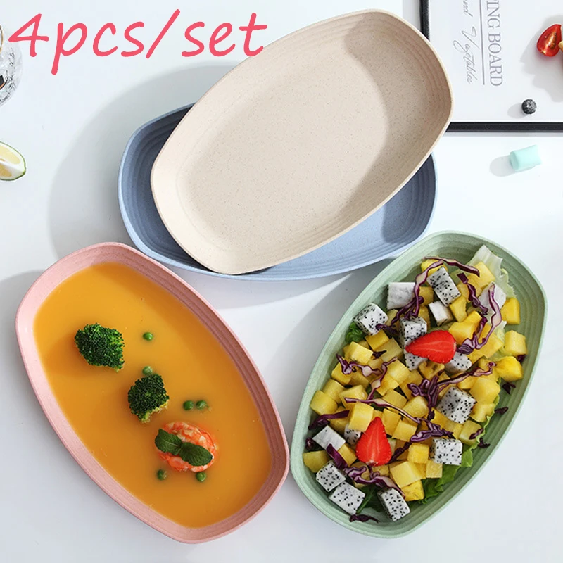 4Pcs/set 12inch Breakfast Plate Dish Coffee Tea Tray Irregular Fruit Bread Food Dessert Dinner Tableware Set | Дом и сад