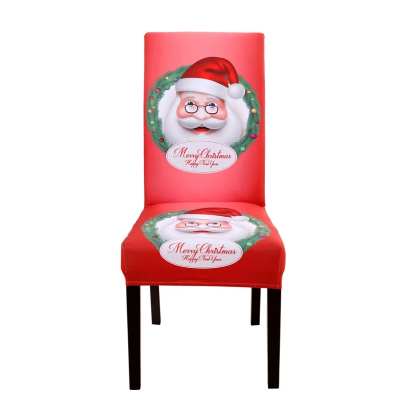 Рождественский стул с милым рисунком Санта Клауса чехол для спинки стула