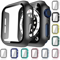 glasscase for apple watch serie 6 5 4 3 2 1 se 44mm 40mm iwatch case 42mm 38mm bumper screen protectorcover watch accessorie
