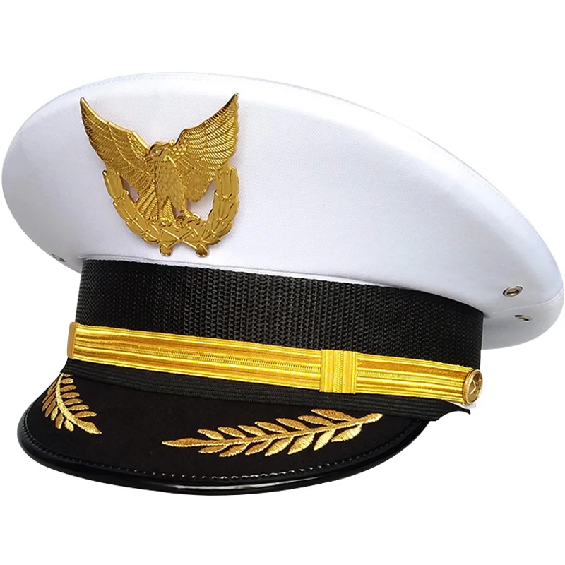 Big Hat Captain Uniform Hat Pilot Hat Civil Aviation Big Cap Fascinator Hats Fascinators for Women Elegant Wide Brim Hat 2019