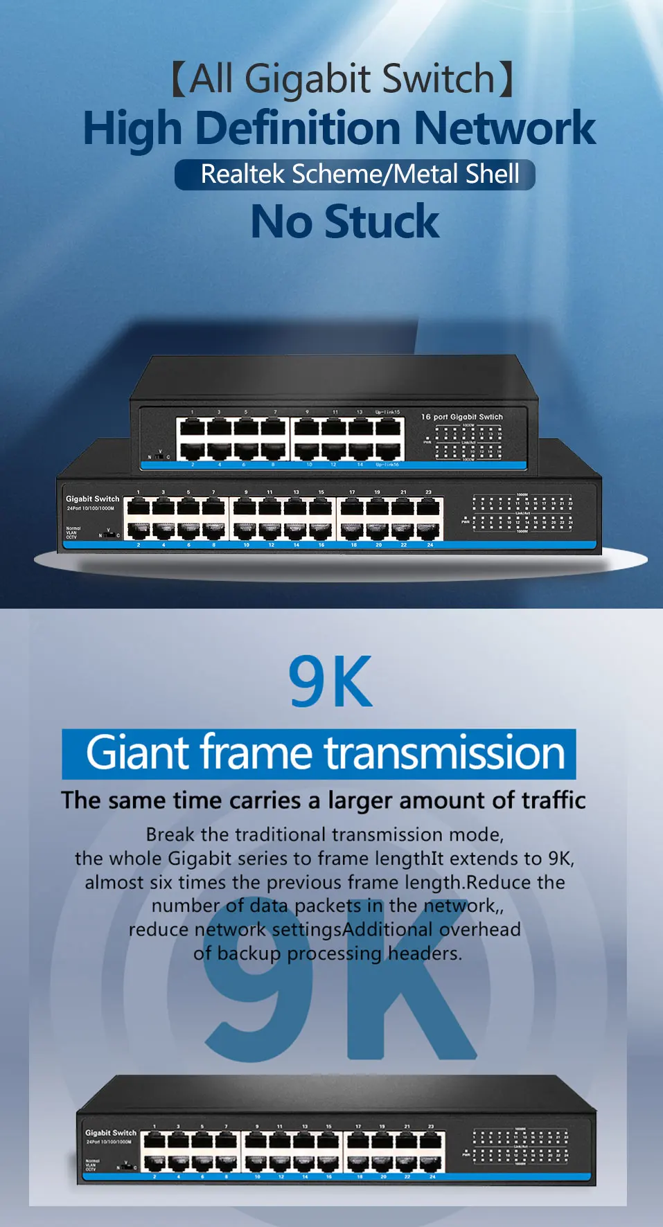 16 портов RJ45 Gigabit Ethernet коммутатор lan коммутатор ethernet переключатель для ip-камеры AP беспроводной
