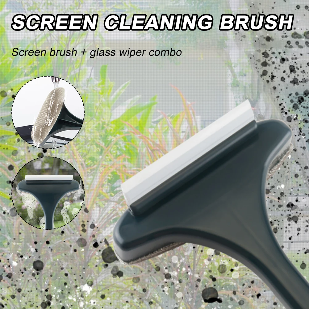 

Floor Scrub Brush 2 In 1 Long Handle Wiper Stiff Bristle Window Squeegee Magic Floor Mop Bathroom Cleaning Tools Equipment