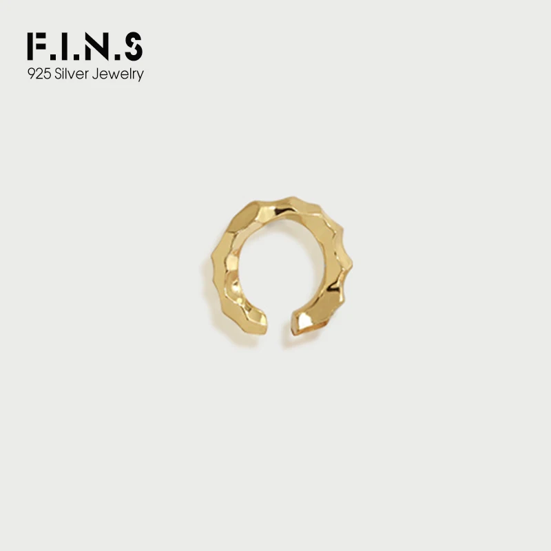 

F.I.N.S 1 шт. классическая простая клипса для ушей из стерлингового серебра S925 в стиле Instagram неправильной вогнуто-выпуклой волны клипса для ушей...