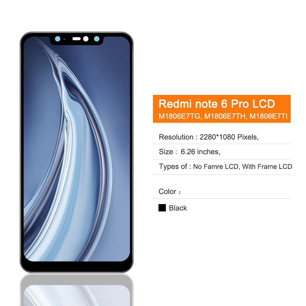 ЖК-экран Amoled для Redmi Note 6 Pro сменный сенсорный экран Xiaomi дигитайзер с рамкой в сборе