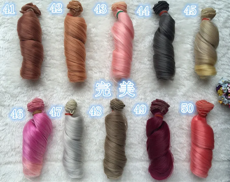 Парик для куклы романа 20 шт./лот натуральный цвет густые вьющиеся волосы ручной