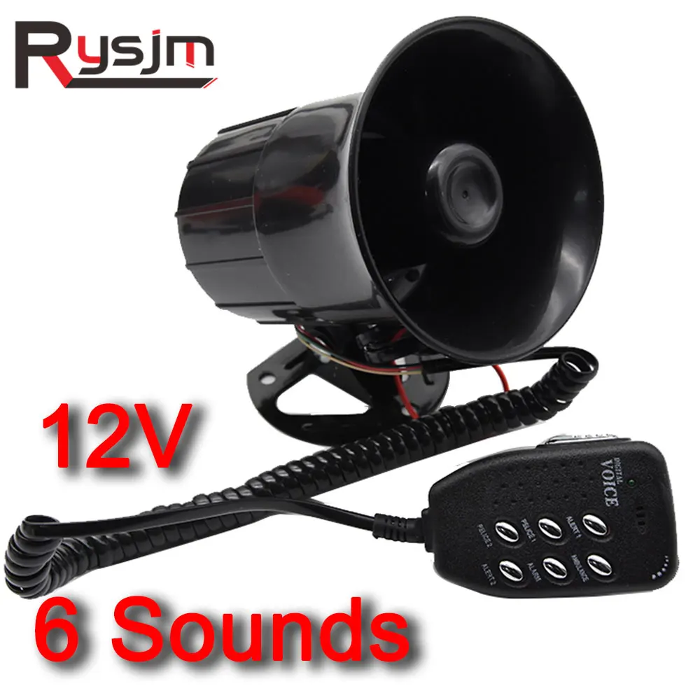 

Motorcycle Car Auto Loud Air Horn 125dB Siren Sound Speaker Megaphone Alarm Van Truck Boat 50w 12v 6-tone Modification Parts