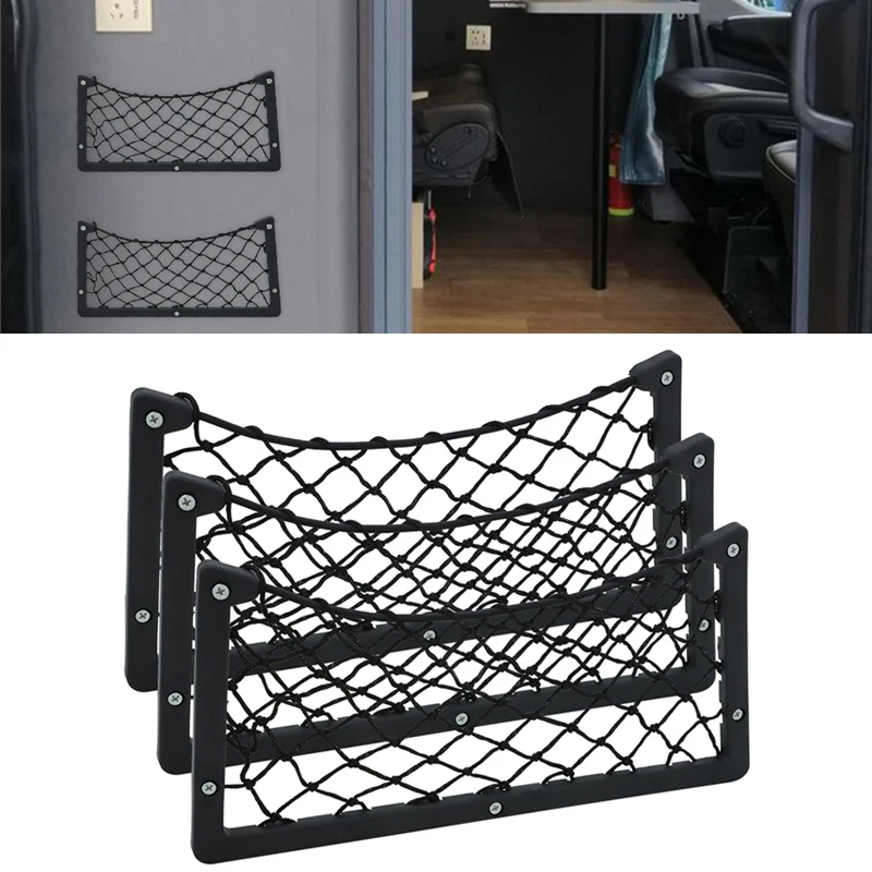 Camping Car Net Organizer Storage Bag Pocket Door Panel Bus Seat Back Mount Mesh Phone Holder Network For Wallet Key | Автомобили и