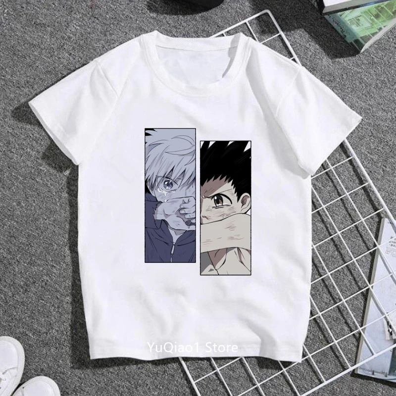 Camiseta con estampado de dibujos animados de Hunter X Hunter para ni&ntilde;os, gr&aacute;fico de ropa informal con Unisrx, Harajuku-2