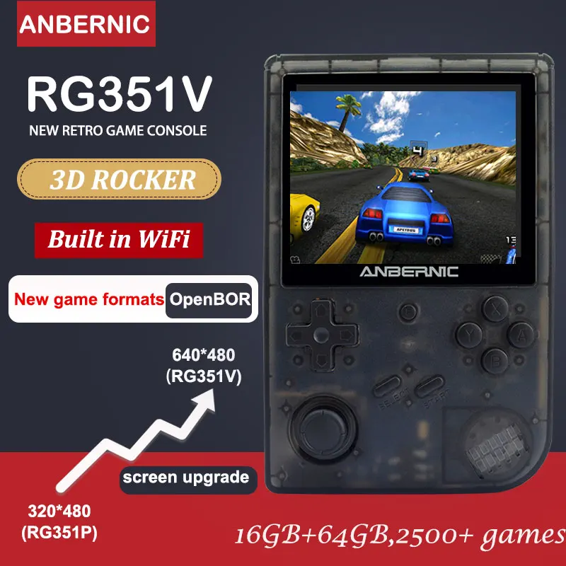 

New ANBERNIC RG351V WIFI rk3326 16G Retro Games Emulator IPS 3.5 INCH Classic Games Mini Retro Console gift