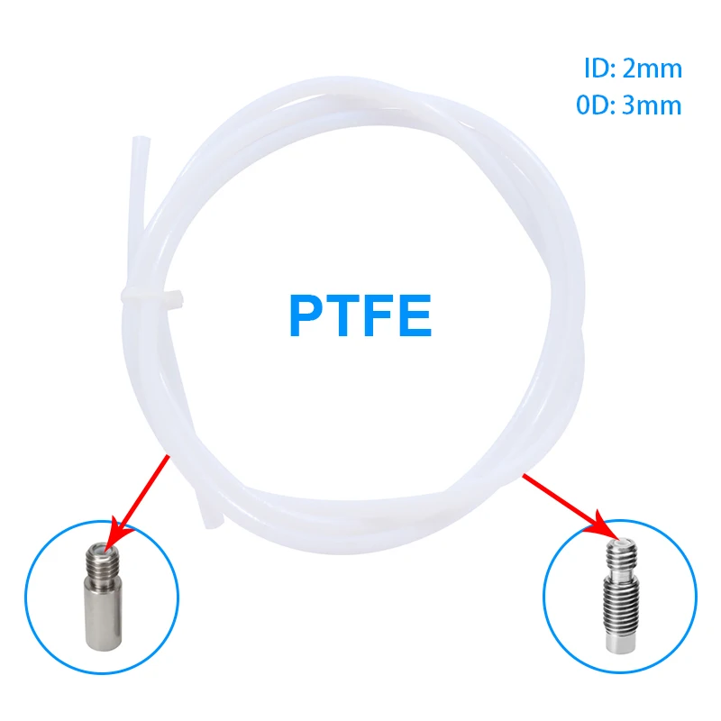 1 м ПТФЭ трубка Teflonto труба для J-head hotend RepRap Rostock Bowden горло экструдера нити 75 ID 2 мм OD 3
