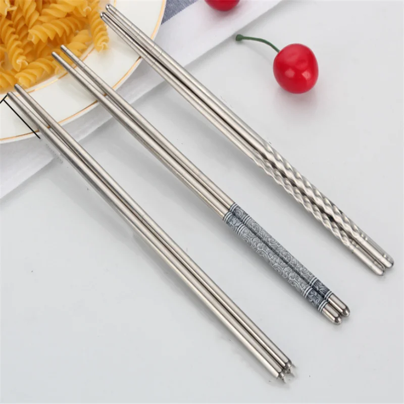 Китайские сине белые фарфоровые палочки для еды из нержавеющей стали