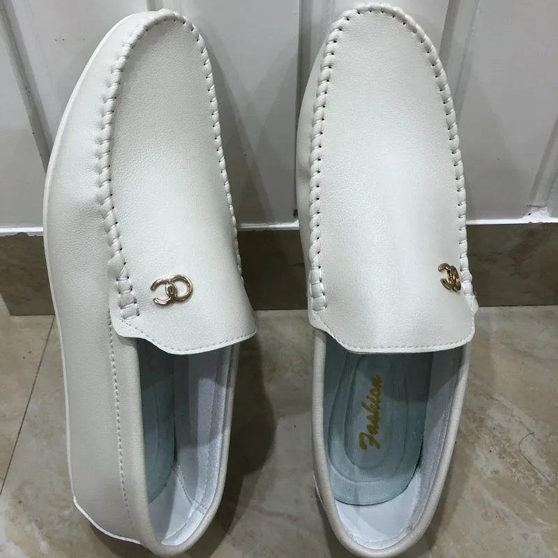 Wandai-F009-White Красные лоферы; коллекция года; летние мужские туфли на плоской подошве; Повседневный светильник; модная трендовая дышащая обувь для вождения без шнуровки; мужские лоферы; обувь из искусственной кожи - Цвет: Wandai-F009-White