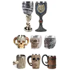 3D кружка для напитков из нержавеющей стали, кружка с черепом из смолы, кружки для пива, чая, посуда для бара, скелет, украшение на Хэллоуин, подарок