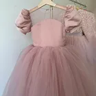 Розовые Платья с цветочным рисунком для девочек, ярко-Розовые Платья с цветочным рисунком для девочек, платья на день рождения
