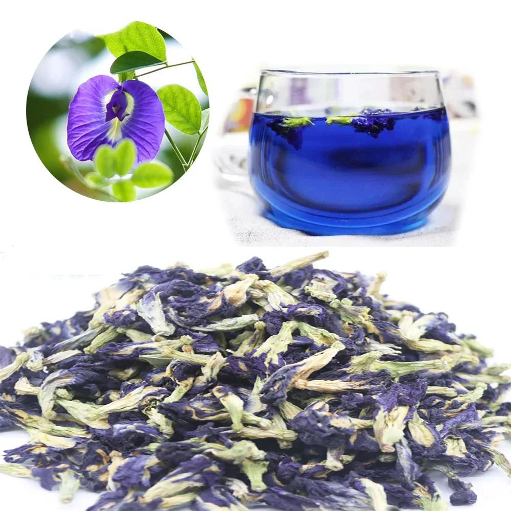 

50g/Bag Thailand Blue Butterfly Pea-Tea 100% Original Detox Product Pure Natural Dried Pea Flower-Tea Health Care Product