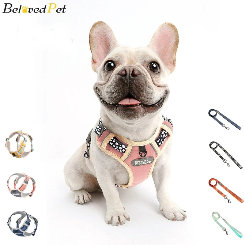 Шлейка поводок для собак светоотражающая дышащая сетчатая нейлоновая веревка