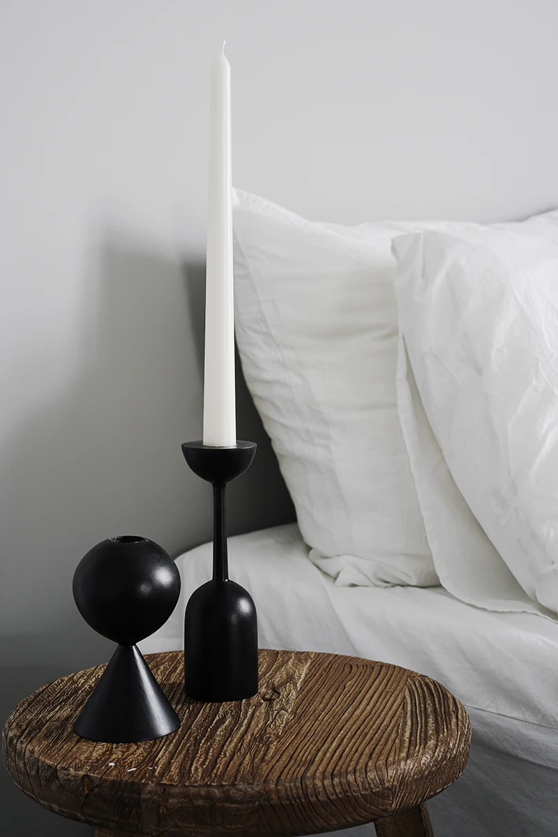

Black Wooden Candle Holder Quality Black Candle Seat