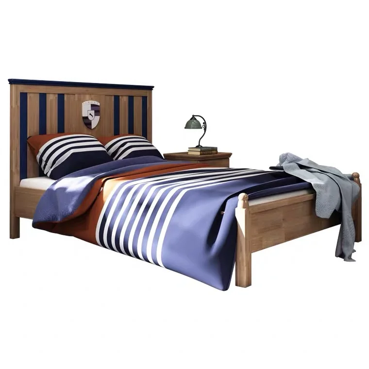 

Детская кровать из цельного дерева для подростков современная простая односпальная кровать 1,2 м Nordic комбинированная кровать мебель для спа...