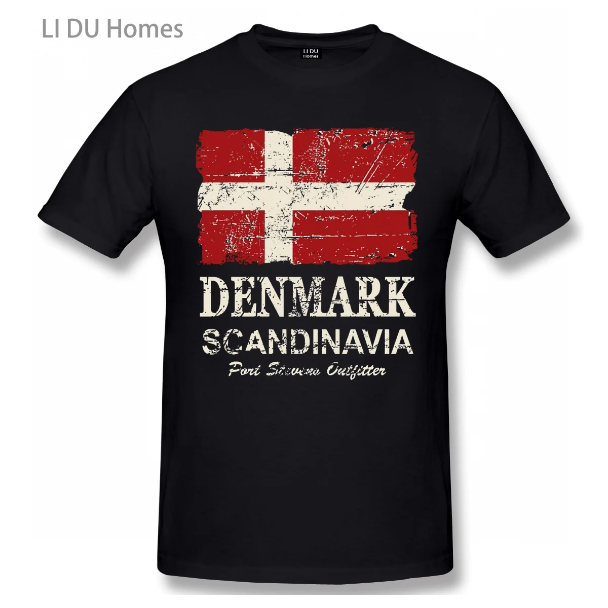 Винтажная футболка с изображением Дания флага хлопковые футболки оверсайз