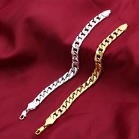 new cuban chain mens bracelet new fashion metal accessories two colors