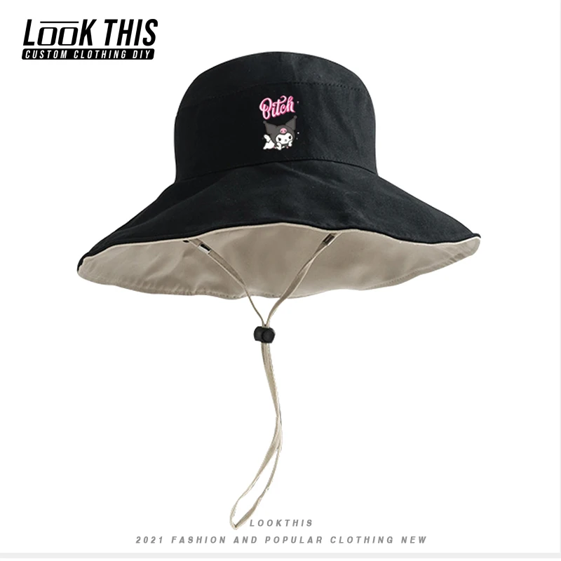 

Harajuku Boy Girl 2021 Fashion Bucket Hat Summer Sunscreen Panama Hat Unisex Reversible Outdoor Fisherman Hat 100% Cotton Caps