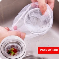 100 pieces of disposable kitchen sink strainer bag strainer filter garbage bag shower plug sewer water filter household restaura