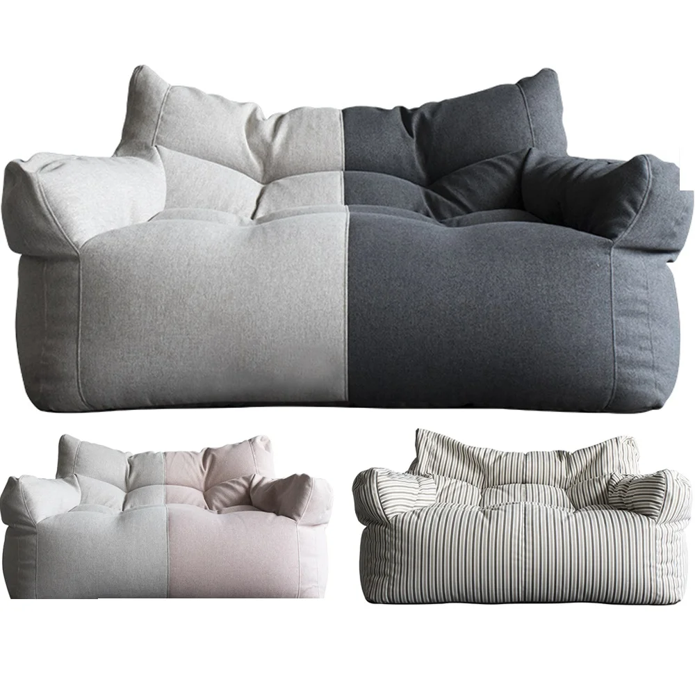 Гигантский мешок фасоли обивки кресел без наполнителя из хлопка и льна для