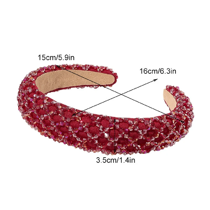 

Bling Hair Hoop Hairbands Crystal Head Hoop Rhinestone Headband Hairbands Beaded Hair Accessory Thick Sponge Wide bezel Hairband