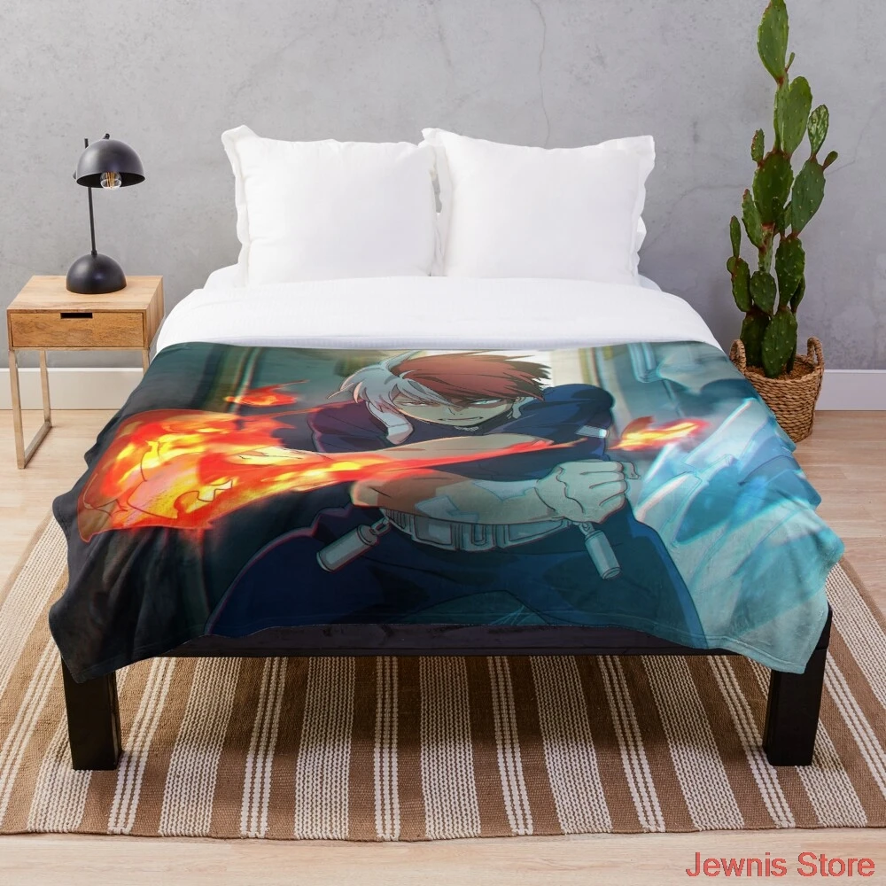 

Boku no Hero Academia Todoroki Blanket Print On Demand Decorative Sherpa Blankets for Sofa Bed Gift