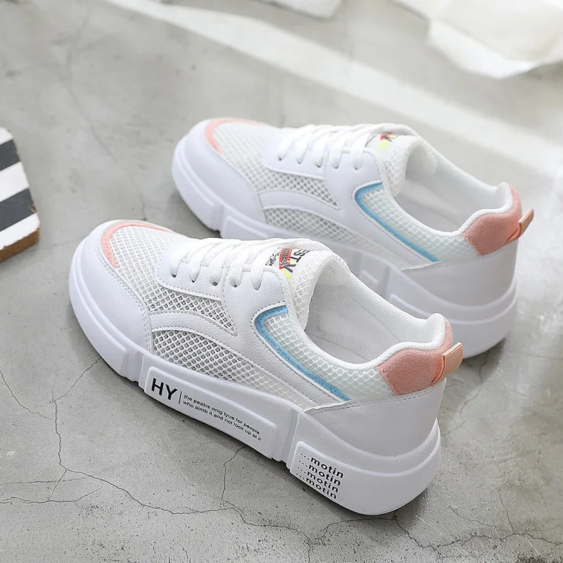 

Summer Mesh Shoes for Women Breathable Mesh Surface Lightweight Student Sports Shoes for Women with Hollow Mesh Running Shoes