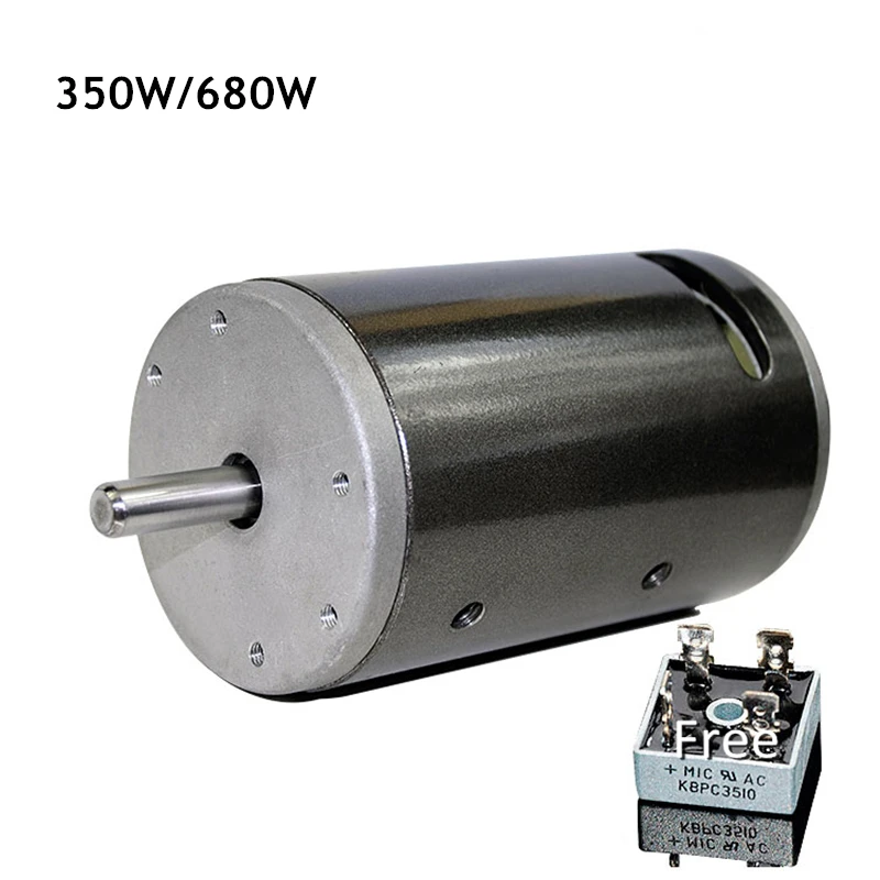 Motor Dobro do Rolamento de Esferas da C.c. 220v 350w 680w 7000rpm para o Eixo do Motor 36v220v 10 mm da Potência da Máquina do Grânulo do Torno do Eixo