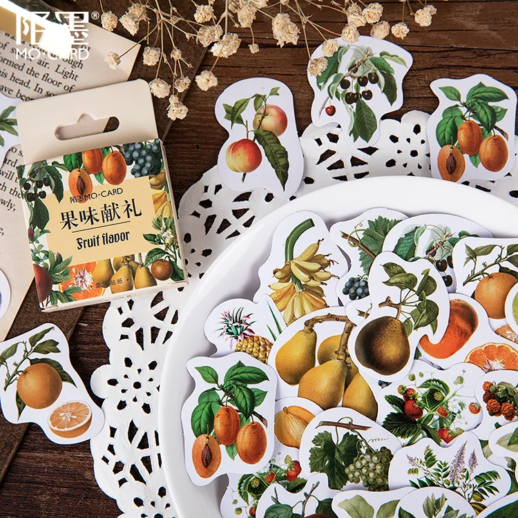 46 шт./корт. Канцелярские наклейки сделай сам с изображением фруктов планеты