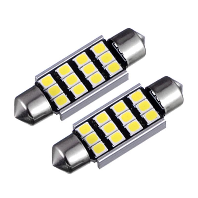 

100pcs C5W LED Car Interior Light Festoon 31mm 36mm 39mm 42mm 8 12 LED 2835SMD 6000K White Dome Reading Light Auto Lamp 12V