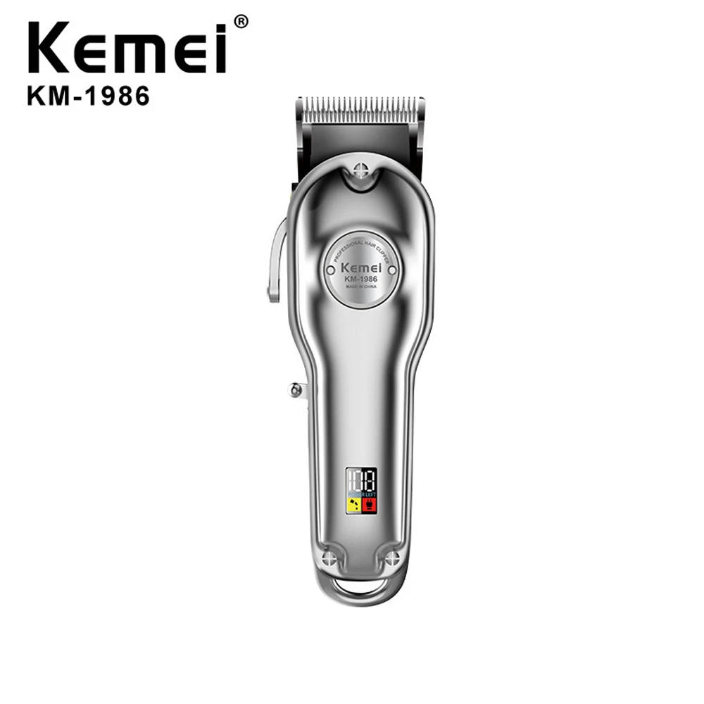 

Kemei All-metal Barber Professional Hair Clipper Cutter Electric Cordless Hair Trimmer Gold and Silver Hair Cutting Machine 1986