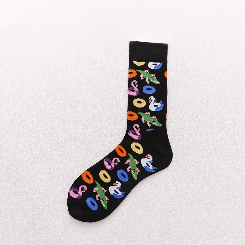 Скейтборд Chaussette Homme, Модные цветные женские носки с язычком, в европейском и американском стиле, в стиле хип-хоп, забавные носки Meias, Size36-42 - Цвет: 4