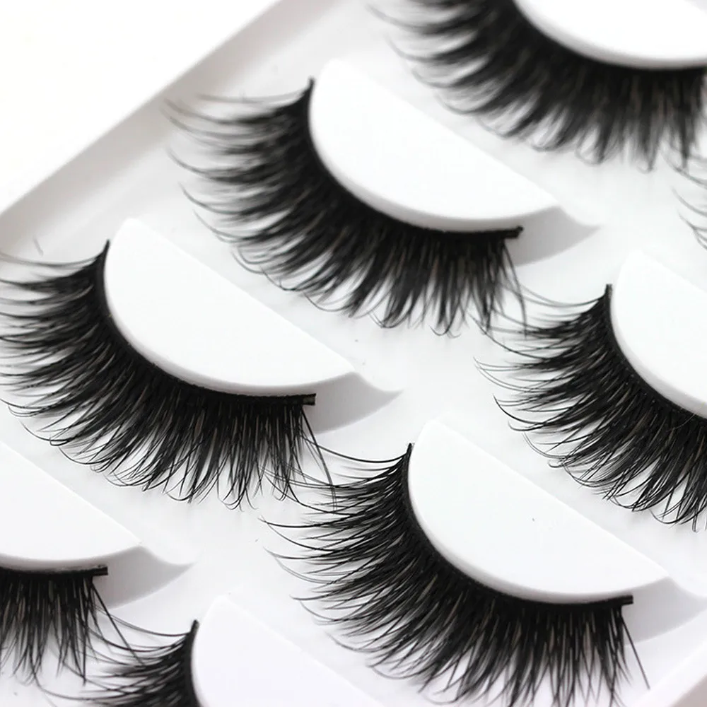 False Eyelashes 5 Pairs 5d mink lashes Thick Fake Makeup Extension nagaraku Natural false eyelashes | Красота и здоровье