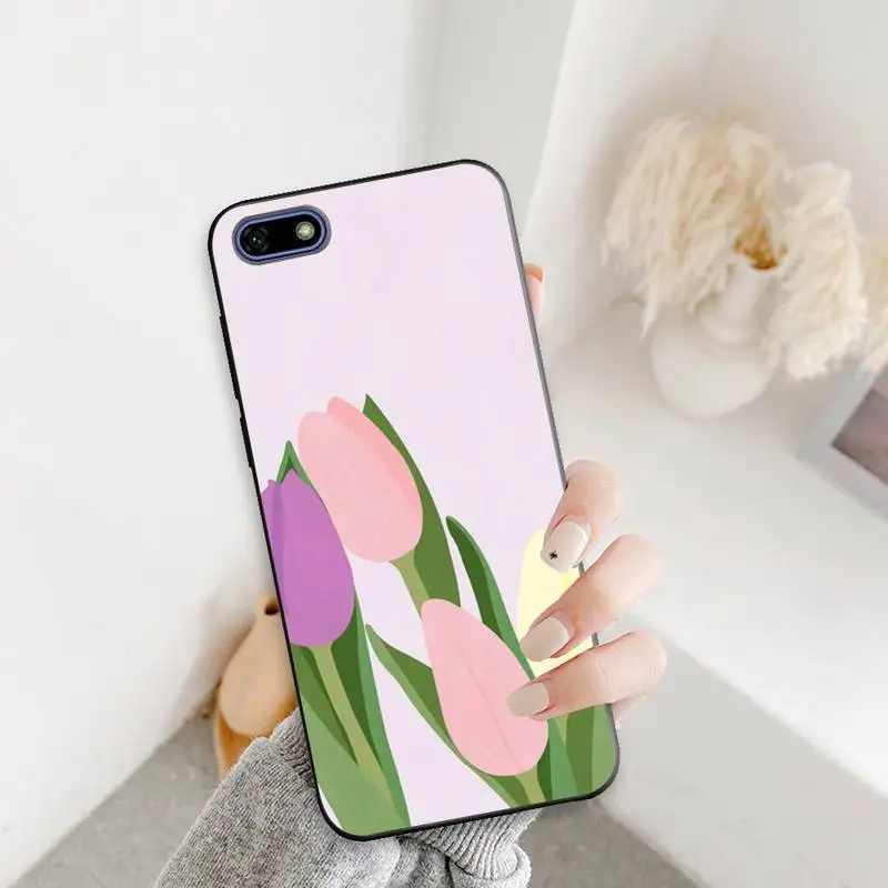 

3D Leather tulip flower pattern Phone Case For Xiaomi 5 6 8 9 10 F1 X Se Lite Pro Note Mix 2 3 10 Cover