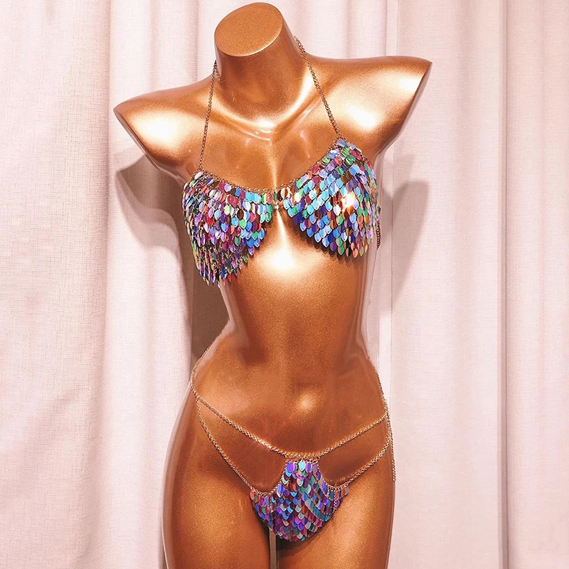 Комплект из 2 предметов с блестками бюстгальтер открытой спиной и заниженной