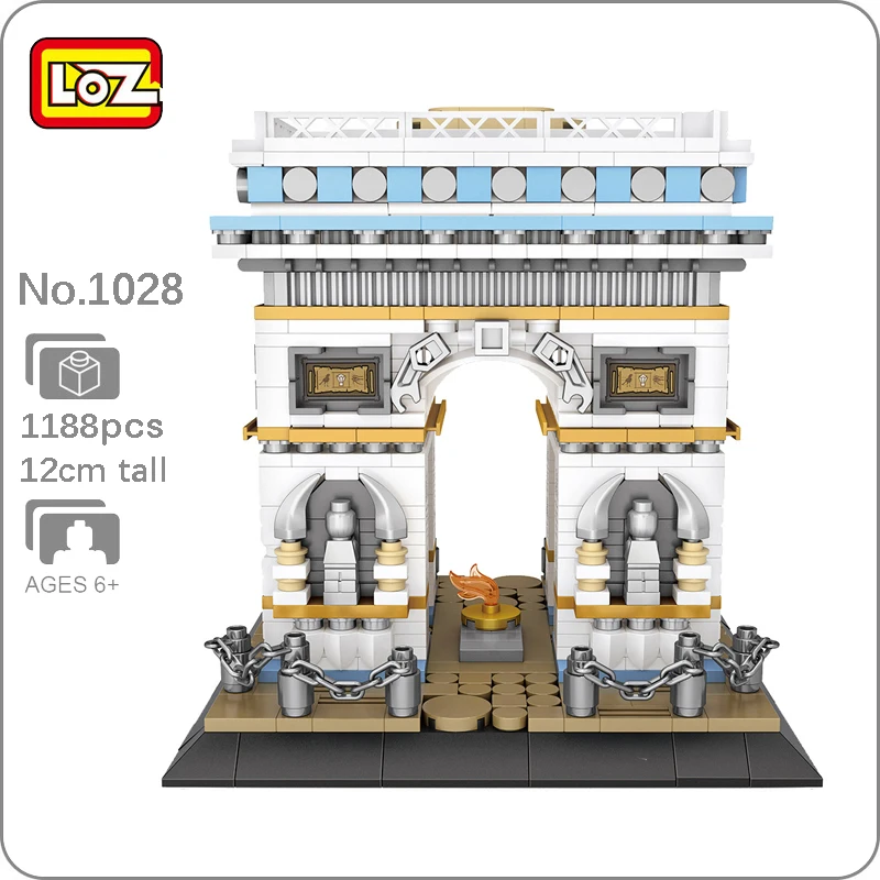 

LOZ World Architecture Arc De Triomphe Triumphal Arch 3D Model Building Blocks Set DIY Mini Diamond Bricks Toy for Boys Gifts