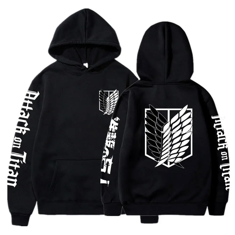 

Attack on Titan Hoodies Anime AOT Merch Ackerman Levi Scout Regiment Graphic Men/Women Pullover Sweatshirt Loose Hoody