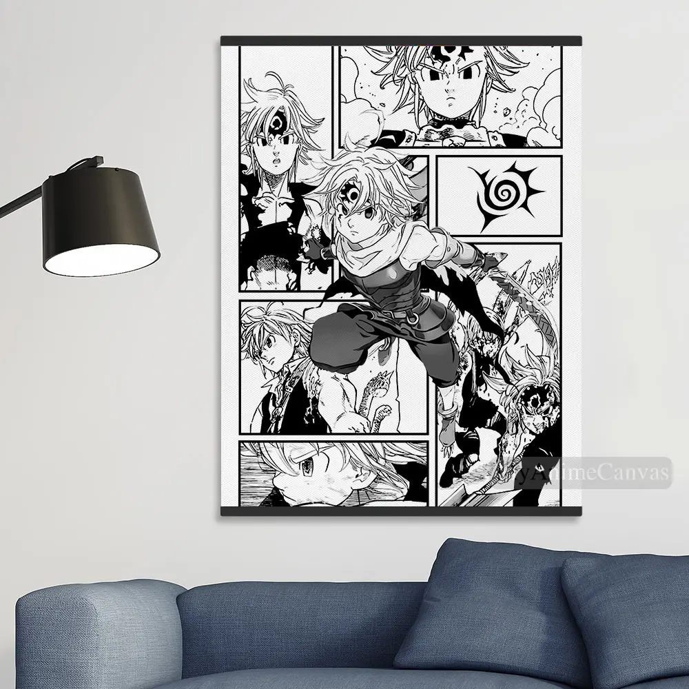 Аниме Meliodas деревянная рамка холст украшения принты для детской гостиной магнитная простая домашний Декор