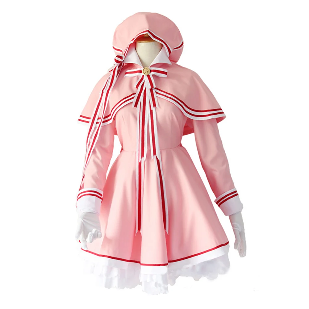 

Anime Card Captor Kinomoto Sakura Cosplay Costume Dress Outfits Halloween Carnival Suit