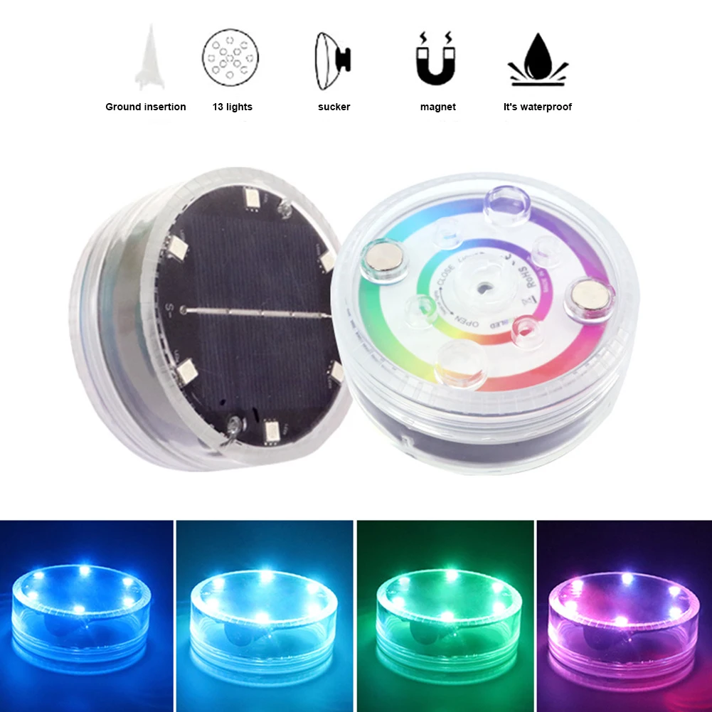 

LED Solar Floating Light Waterproof Swimming Pool Underwater Lamp Colorful Night Light with Remote Control for Pool Pond Bath