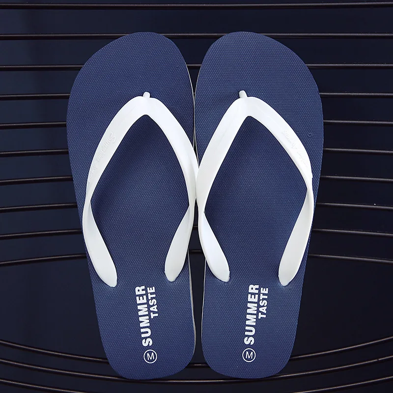 

2021 Summer Men Fashion Trend Flip Flops Home Concise Solid Slippers Non-Slip Beach Size 39-45 Comfortable Anti-Odor Leisure